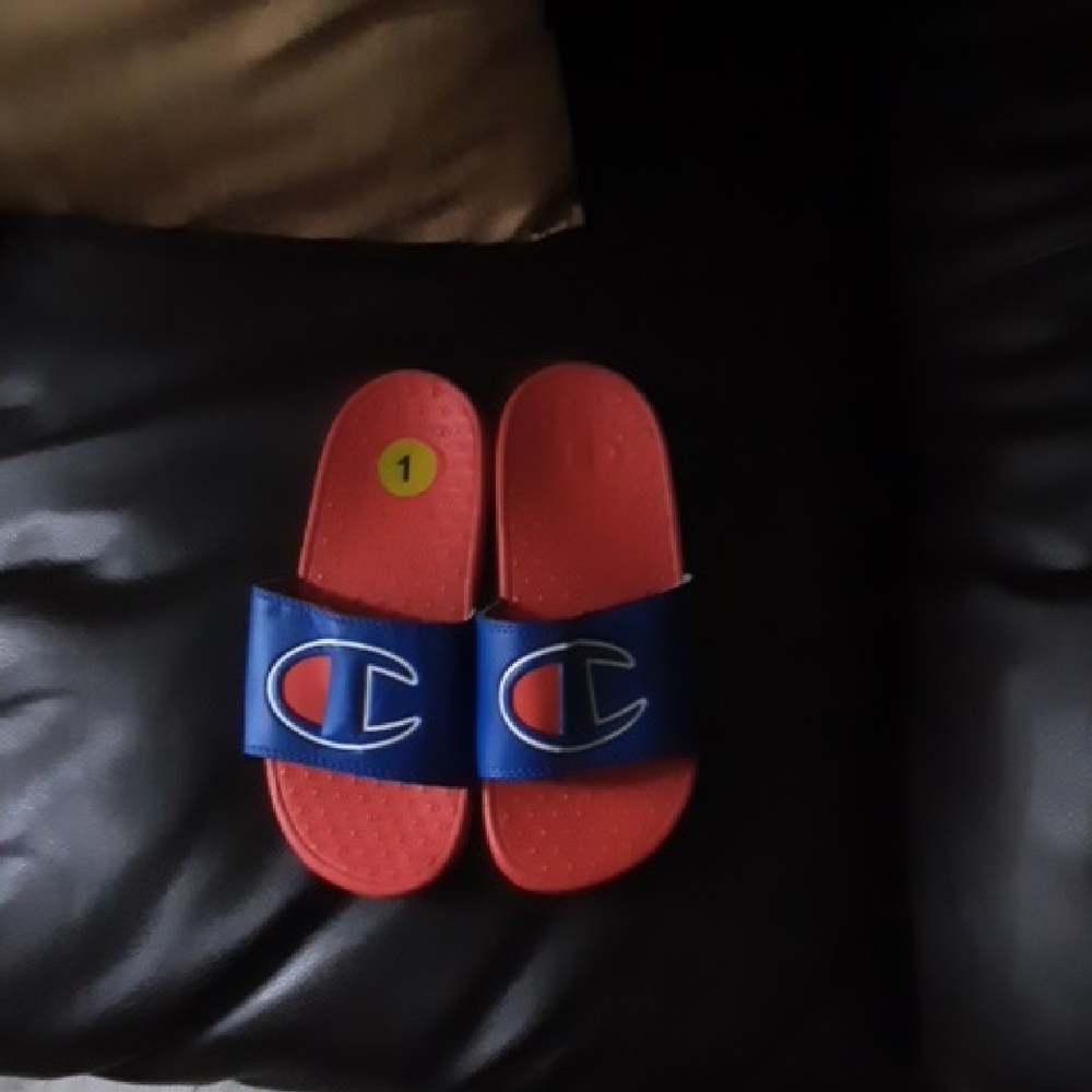Champion Kids Red and Blue Slide Sandals